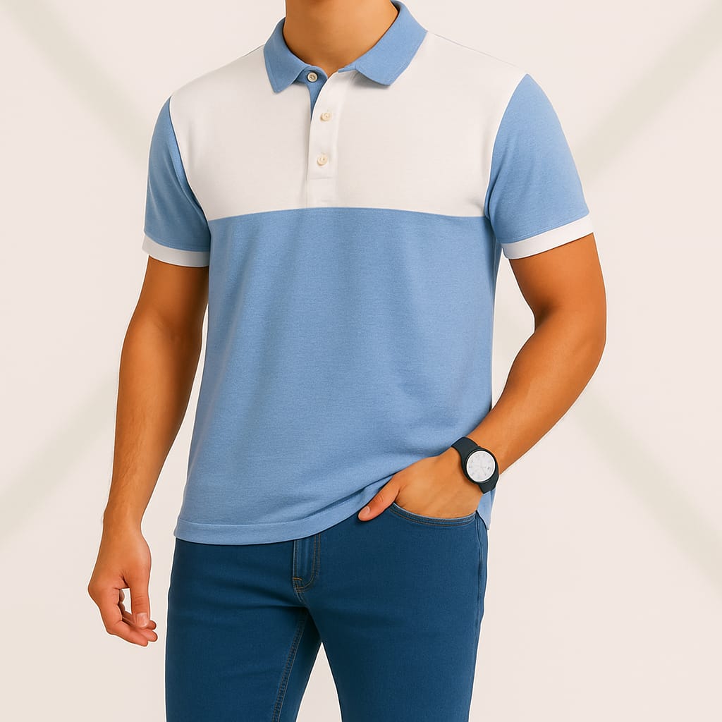Sky Block Polo (XL Only)